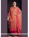 Multi Colour Digital Print Work Tussar Silk Designer Palazzo Suit