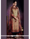 Multi Colour Tussar Silk Palazzo Designer Suit