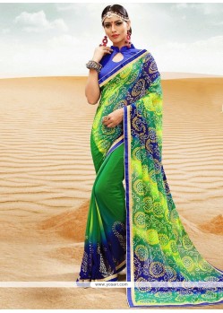 Faux Georgette Print Work Printed Saree