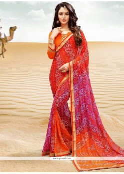 Multi Colour Printed Saree