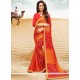 Faux Georgette Multi Colour Lace Work Printed Saree