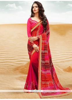 Print Work Faux Georgette Printed Saree