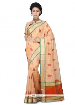 Peach Art Silk Designer Traditional Saree