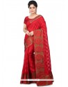 Chanderi Maroon Classic Designer Saree