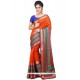 Weaving Work Orange Chanderi Classic Saree