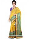 Chanderi Yellow Weaving Work Classic Designer Saree