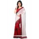 Beige And Red Designer Half N Half Saree