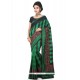 Art Silk Black And Green Embroidered Work Classic Saree