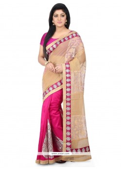 Patch Border Work Designer Half N Half Saree