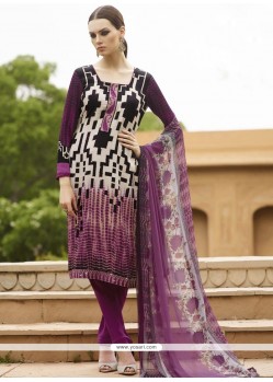 Faux Crepe Churidar Suit