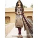 Embroidered Work Faux Crepe Churidar Suit