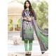 Embroidered Work Multi Colour Faux Crepe Churidar Suit