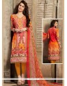 Print Work Cotton Churidar Suit