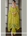 Green Designer Straight Suit