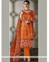 Print Work Tussar Silk Designer Straight Suit