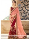 Embroidered Work Faux Georgette Designer Half N Half Saree