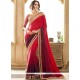 Embroidered Work Maroon Jacquard Shaded Saree