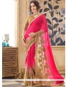 Faux Georgette Patch Border Work Shaded Saree