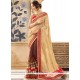 Beige And Brown Designer Half N Half Saree