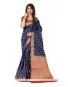 Navy Blue Weaving Work Banarasi Silk Traditional Designer Saree