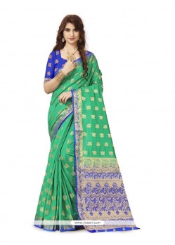 Sea Green Weaving Work Banarasi Silk Designer Traditional Saree