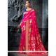 Art Silk Hot Pink Weaving Work Designer Traditional Saree