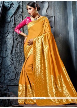 Art Silk Mustard Traditional Designer Saree