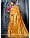 Art Silk Mustard Traditional Designer Saree