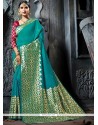 Sea Green Weaving Work Designer Traditional Saree