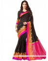 Cotton Silk Black Casual Saree