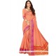 Cotton Silk Peach Woven Work Casual Saree