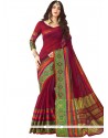 Cotton Silk Wine Casual Saree