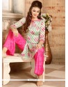 Multi Colour Print Work Brasso Georgette Designer Palazzo Suit