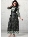 Print Work Black Cotton Party Wear Kurti