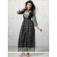 Print Work Black Cotton Party Wear Kurti