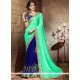 Patch Border Work Faux Georgette Designer Half N Half Saree