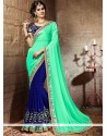 Patch Border Work Faux Georgette Designer Half N Half Saree