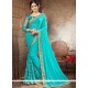 Faux Georgette Blue Classic Designer Saree