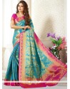 Blue Weaving Work Traditional Designer Saree