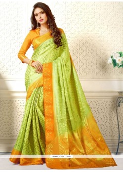 Green Weaving Work Art Silk Traditional Designer Saree