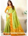 Green Weaving Work Art Silk Traditional Designer Saree