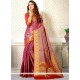 Weaving Art Silk Traditional Saree In Pink