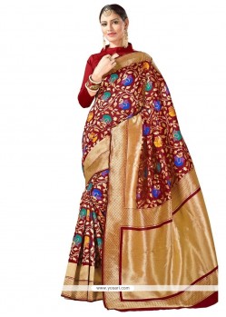 Maroon Traditional Designer Saree