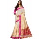 Cotton Silk Cream Weaving Work Traditional Saree