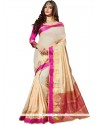 Cotton Silk Cream Weaving Work Traditional Saree