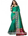 Cotton Silk Sea Green Weaving Work Traditional Saree