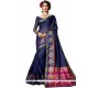 Navy Blue Weaving Work Traditional Saree