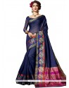 Navy Blue Weaving Work Traditional Saree