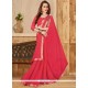 Pink Lace Work Faux Georgette Casual Saree