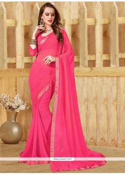 Faux Georgette Lace Work Casual Saree